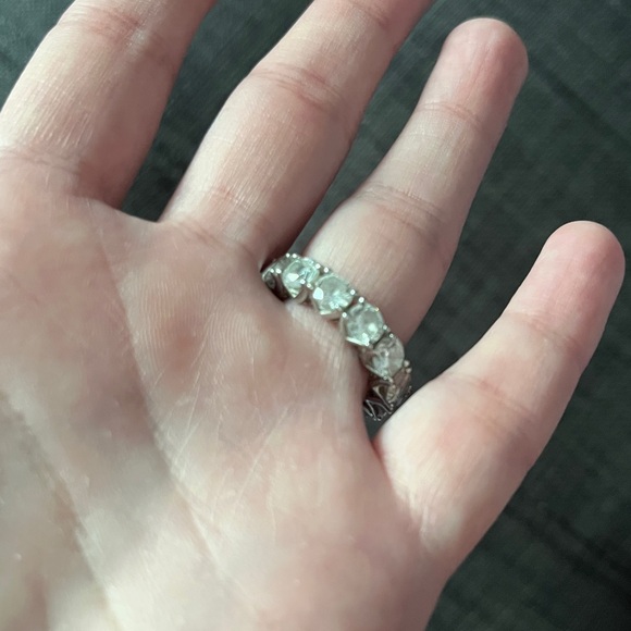 Italo Sterling Silver White Sapphire Eternity Ring - Picture 11 of 16